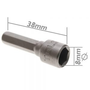 Chave De Soquete 8mm x 38mm com mandris 1/4 para Aparafusadora de Torque – EVOLT