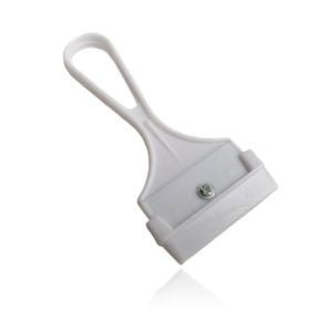 Espátula Raspador de Plástico com lâmina de metal (Razor Scraper) Branco – OEM