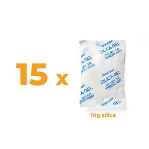 150g Lote 15 x 10g Sacos Silica Gel de Poros Estreitos Dessecante Absorvente Premium Desumidificador Humidade – OEM