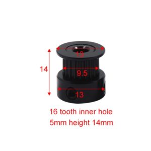 Polia Preta para Correia GT2 16 Dentes 14mm 5mm Furo Alumínio ( GT2 timing belt pulley) – AIMSOAR