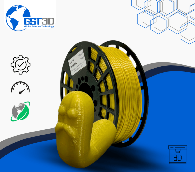 PLA gst3d evolt portugal espana filamento impressao 3d MUSTARD