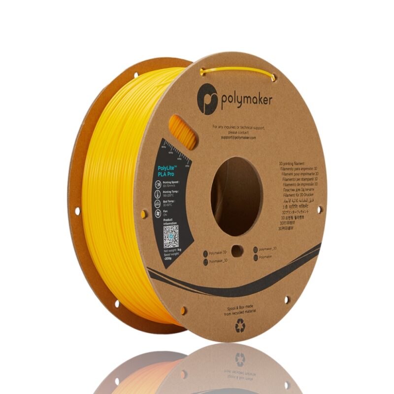 PolyLite PLA Pro 175 Spool Picture Asymmetric evolt portugal espana filamento impressao 3d yellow amarelo