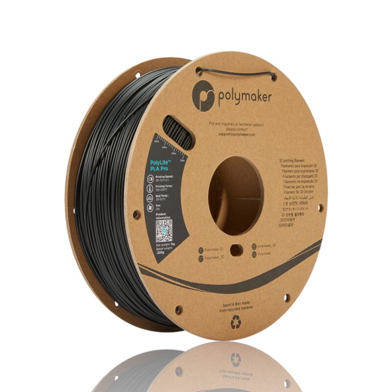 PolyLite PLA Pro 175 Spool Picture Asymmetric evolt portugal espana filamento impressao 3d black preto