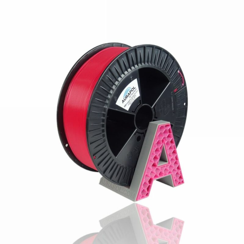 AURAPOL PLA 3D Filament Raspberry partially transparent Portugal Espana Evolt Impressao 3D