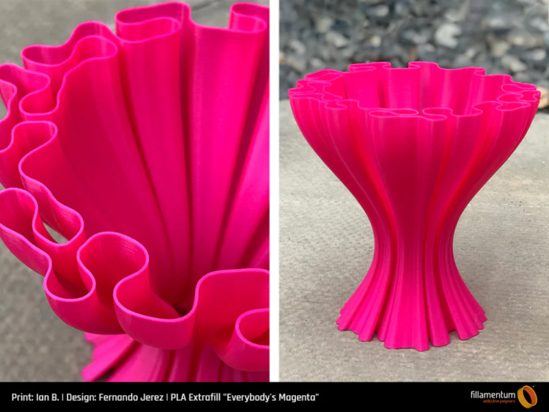 PLA_Extrafill_Everybodys_Magenta_Ian_B_Wavy_vase-Portugal-Espana-Evolt-Impressao-3D