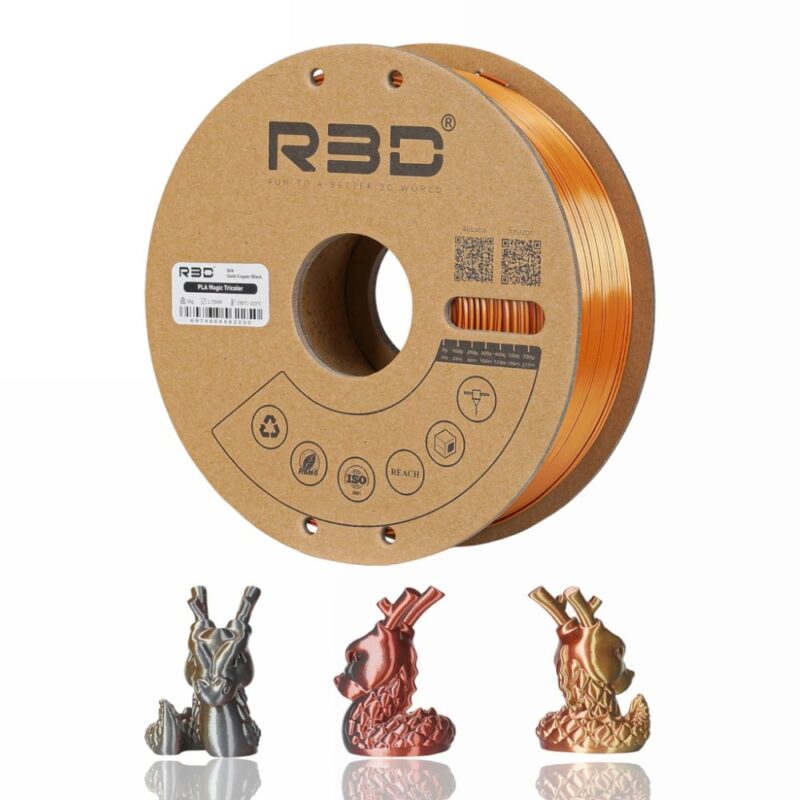 R3D PLA evolt portugal espana filamento impressao 3d gold copper black