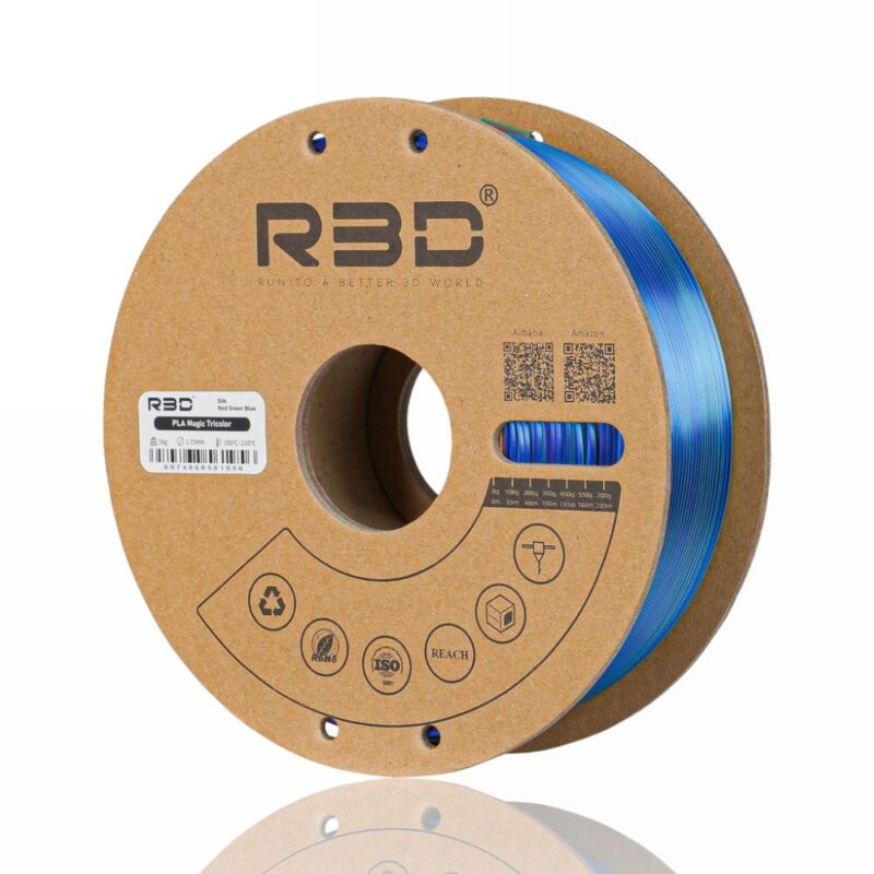 R3D PLA evolt portugal espana filamento impressao 3d red green blue