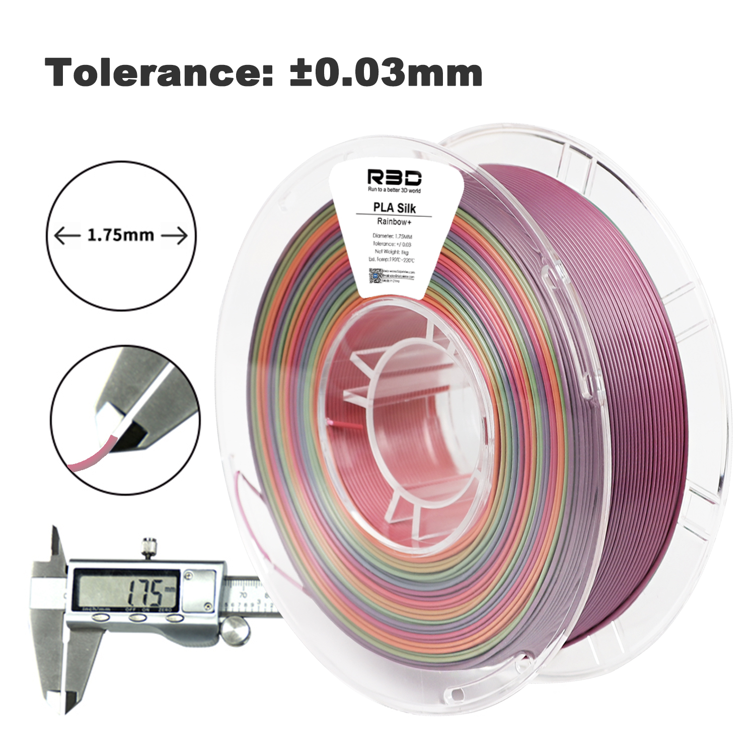 PLA Silk Ranibow evolt impress&atilde;o 3D