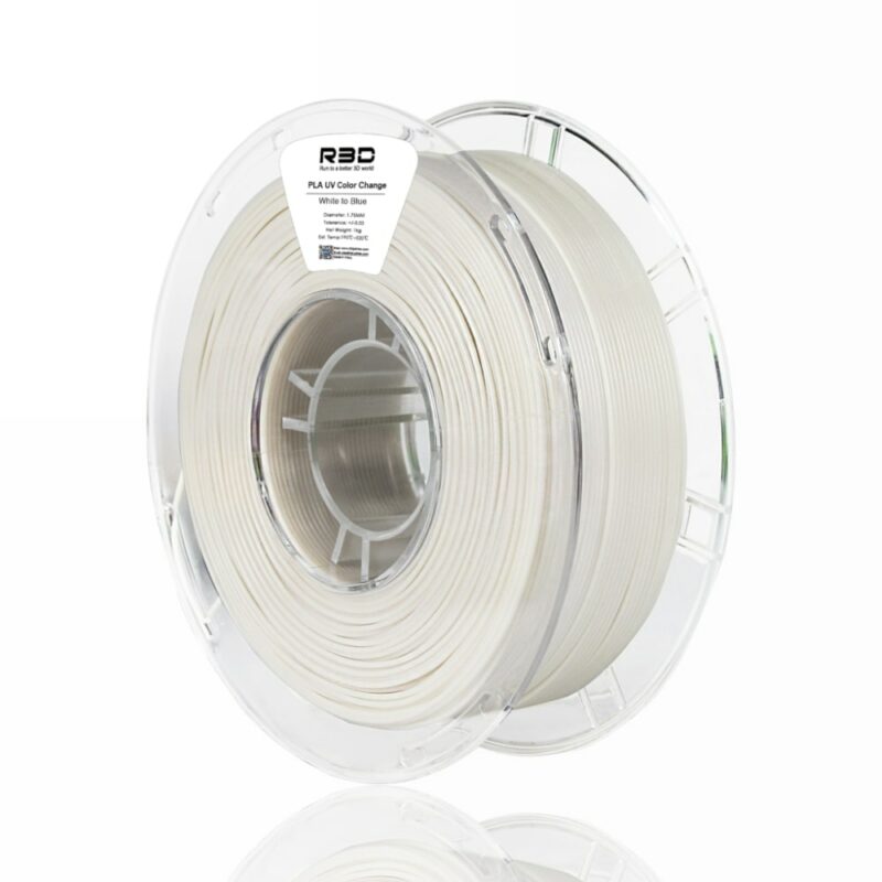 r3d color change uv evolt portugal espana filamento impressao 3d white to blue