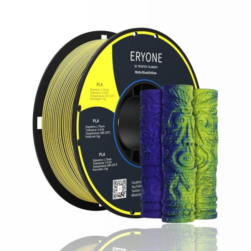 pla matte eryone evolt portugal espana filamento impressao 3d blue yellow