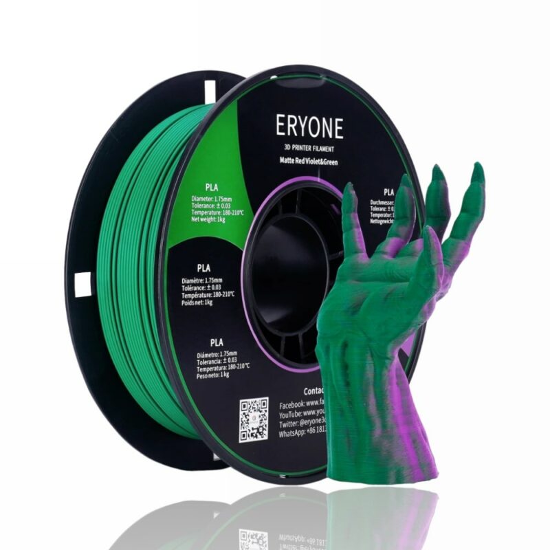 pla matte eryone evolt portugal espana filamento impressao 3d red violet green