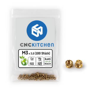 Threaded inserts – M3 short 100 pcs – CNC Kitchen