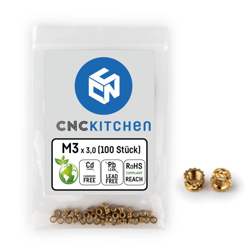 Threaded inserts m3 short portugal espana impressao 3d evolt