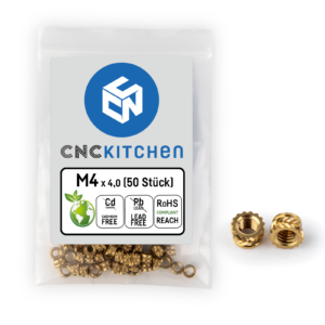 Threaded inserts – M4 short 50 pcs – CNC Kitchen