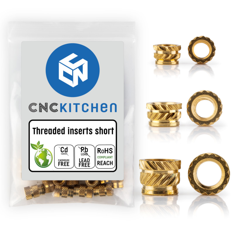 Threaded inserts set short 200 pcs 1 portugal espana impressao 3d evolt