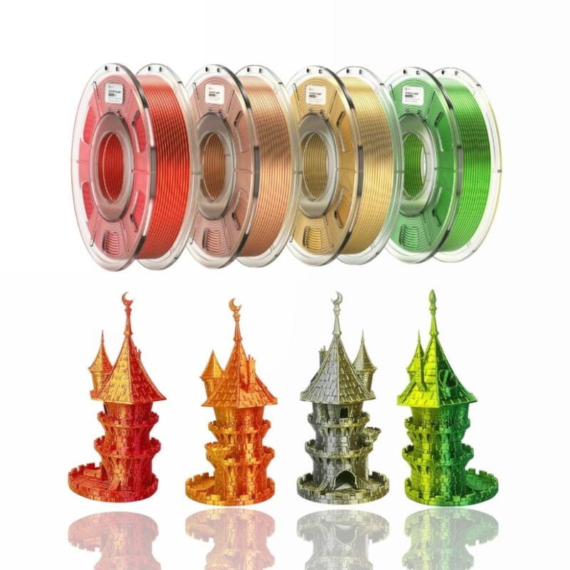 pla silk dual color combination silver gold green red purple evolt portugal espana filamento impressao 3d