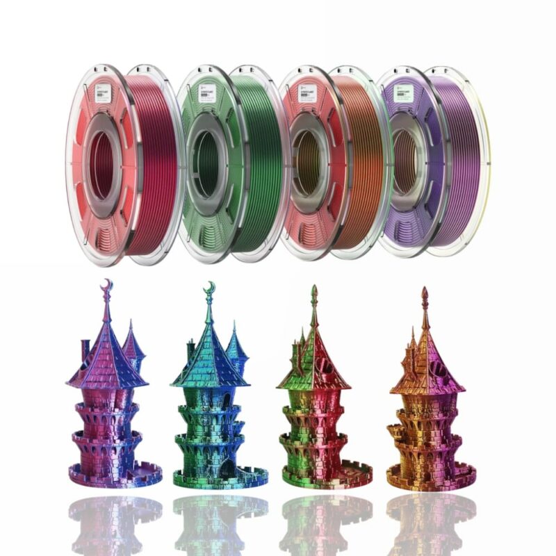 pla silk dual color combination blue green red purple evolt portugal espana filamento impressao 3d