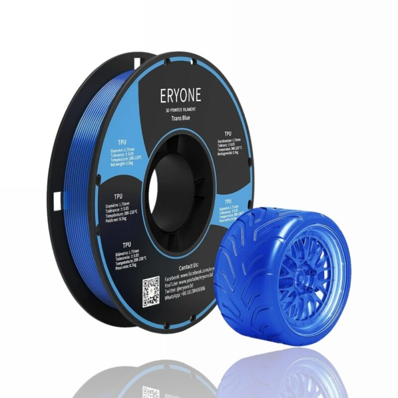 tpu eryone transparent blue evolt portugal espana filamento impressao 3d