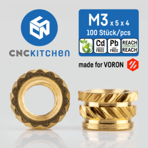 Threaded inserts – M3 VORON 100 pcs – CNC Kitchen
