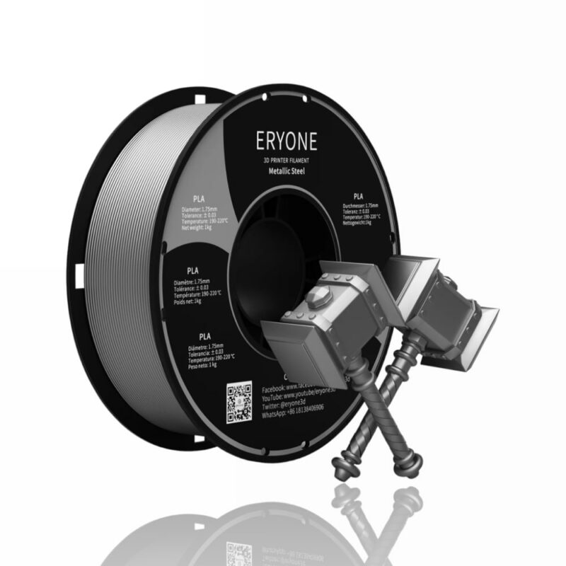 eryone pla metallic steel evolt portugal espana filamento impressao 3d