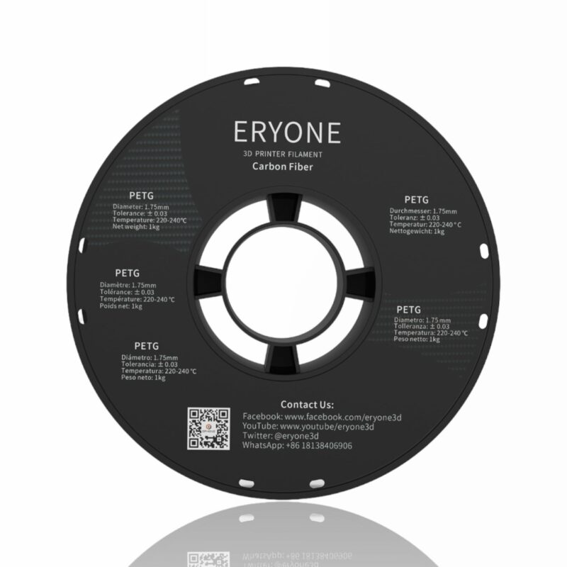 petg carbon fiber eryone black evolt portugal espana filamento impressao 3d