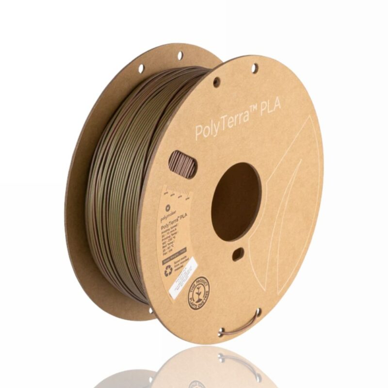 PolyTerra Dual PLA 1.75mm 1kg Camouflage Dark Green Brown evolt portugal espana filamento impressao 3d