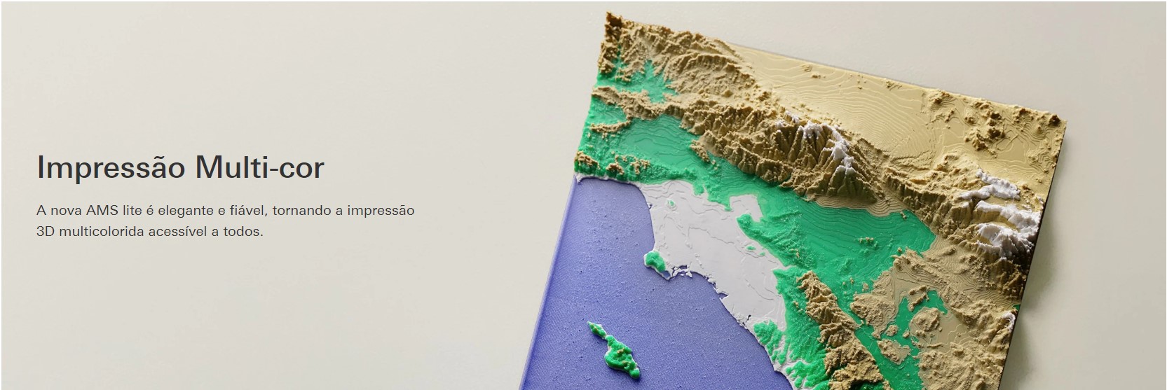 Impress&atilde;o multicolorida O novo AMS lite &eacute; elegante e confi&aacute;vel, tornando a impress&atilde;o 3D multicolorida acess&iacute;vel a todos.