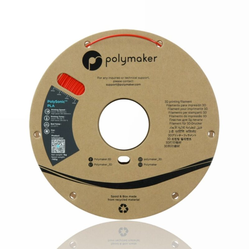 polymaker pla polysonic red evolt portugal espana filamento impressao 3d