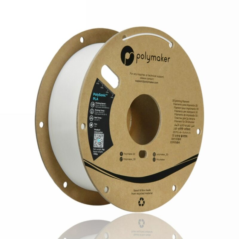 polymaker pla polysonic white evolt portugal espana filamento impressao 3d