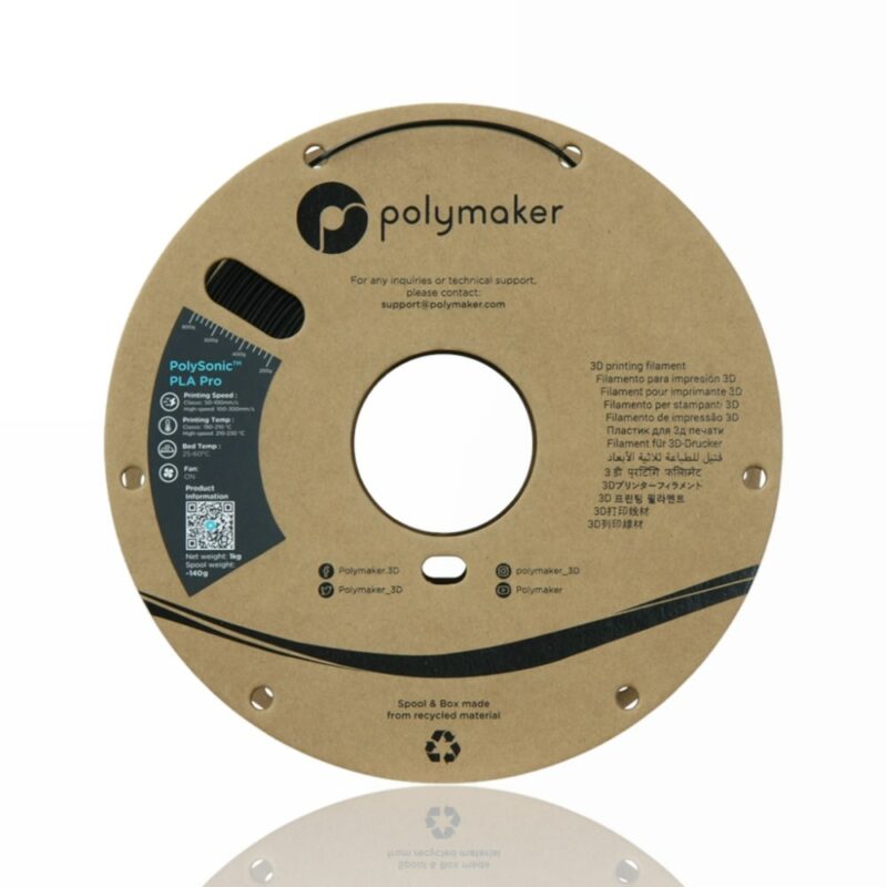 polymaker pla pro polysonic black evolt portugal espana filamento impressao 3d