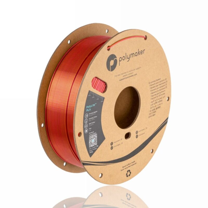 PolyLite Dual Silk PLA 1.75mm 1kg Sunset Silk Gold Red evolt portugal espana filamento impressao 3d