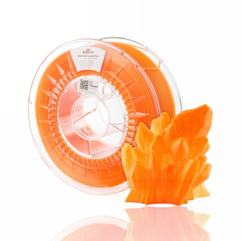 pla crystal neon orange evolt portugal espana filamento impressao 3d