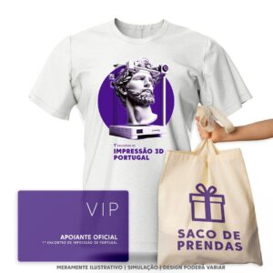 T-Shirt 1º Encontro 3D (Tamanho L) – Pack Apoiante do Evento (COLECIONADOR)