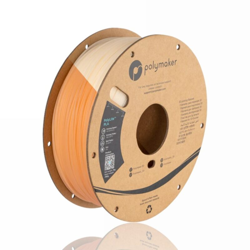 PolyLite UV Changing PLA Natural to Orange evolt portugal espana filamento impressao 3d