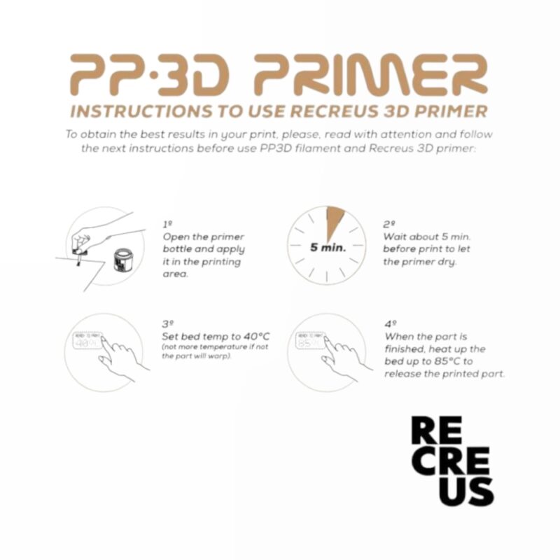 pp3d primer recreus evolt portugal espana filamento impressao 3d