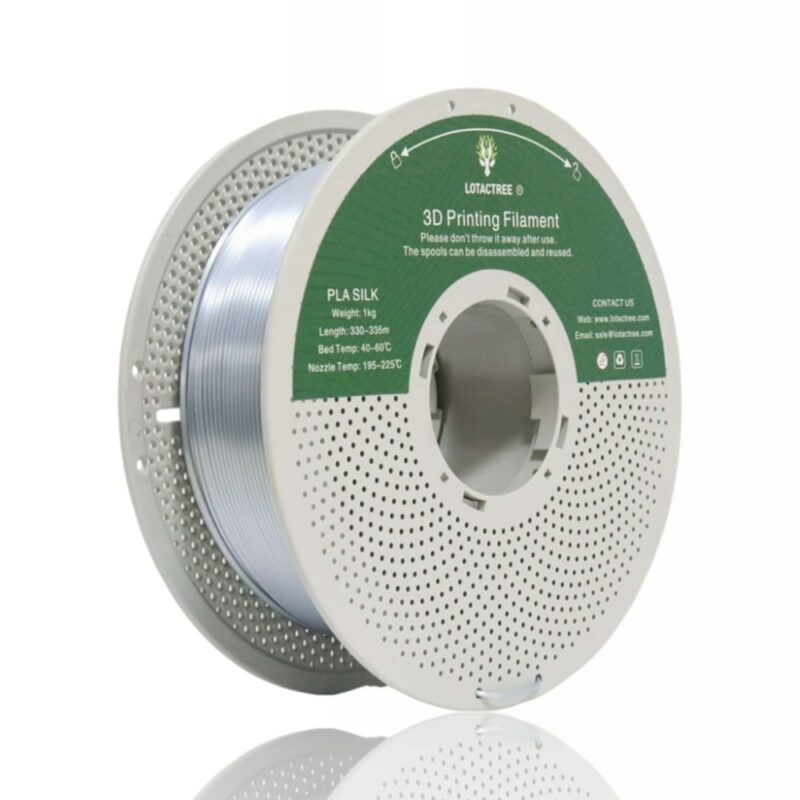 pla silk silver lotactree 1kg evolt portugal espana filamento impressao 3d