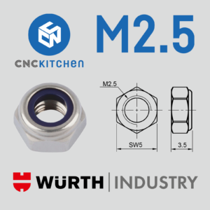 50 Porcas Freiadas Nyloc M2,5 Lock Nuts – CNC Kitchen