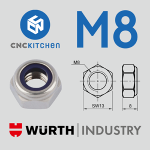 50 Porcas Freiadas Nyloc M8 Lock Nuts – CNC Kitchen