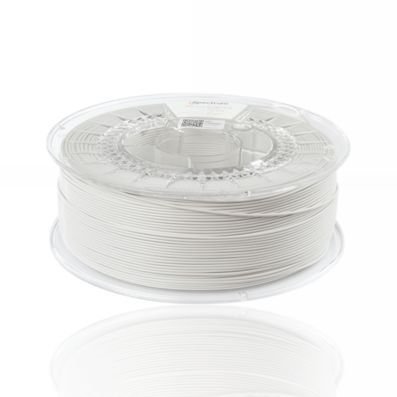 Filament Spectrum PC ABS FR V0 white evolt impressao 3d
