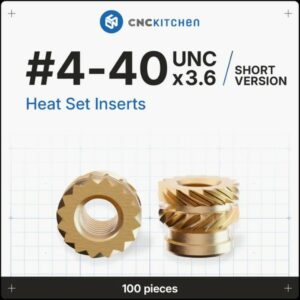 Heat Set Insert 4-40×3.6mm (Short Version) (100pcs) – CNC Kitchen