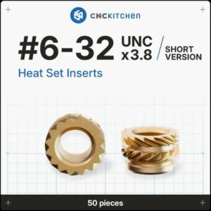 Heat Set Insert 6-32×3.8mm (Short Version) (50pcs) – CNC Kitchen