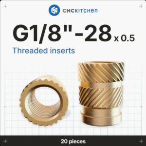 Threaded inserts G1/8-28×12.7 for pneumatic fittings (20pcs) – CNC Kitchen